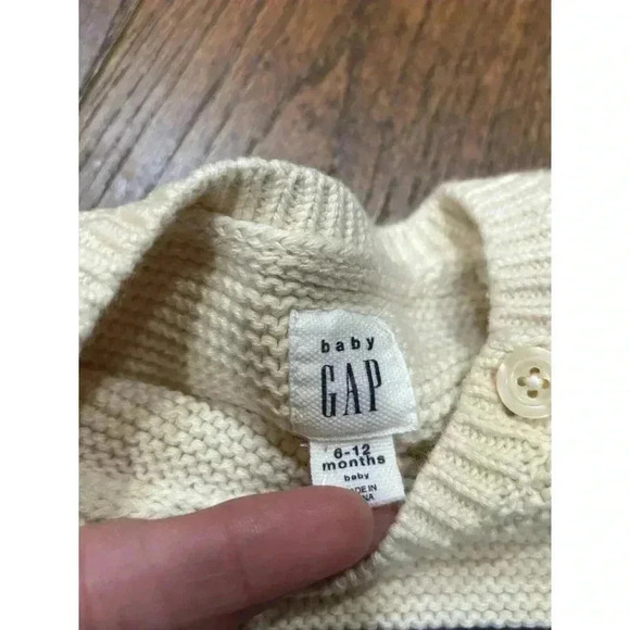 Lot Of 2 Baby Gap Sweaters 6-12 Months Neutral Gray Blue - Picture 3 of 13